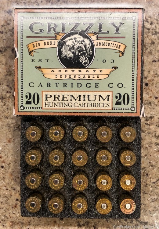 .500 S&W Magnum 450 gr Hawk Soft Point Grizzly Cartridge Co., 20 Rounds-img-2