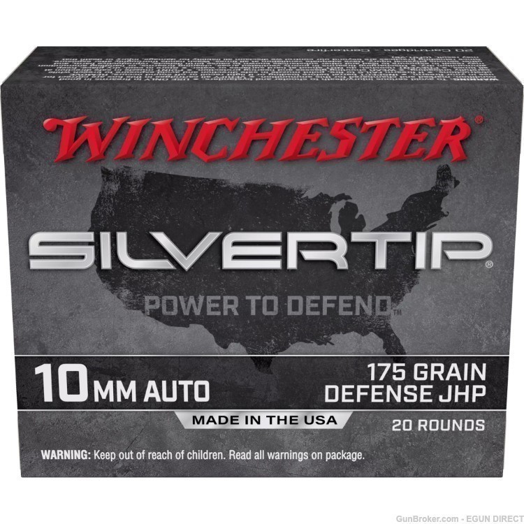 Winchester Ammunition Silvertip 10mm 175gr Jacketed Hollow Point - 20rd-img-0