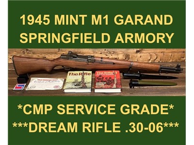 M1 GARAND 1945 SPRINGFIELD CMP SERVICE GRADE PERFECT VAR BORE 0+/1 AMAZING 