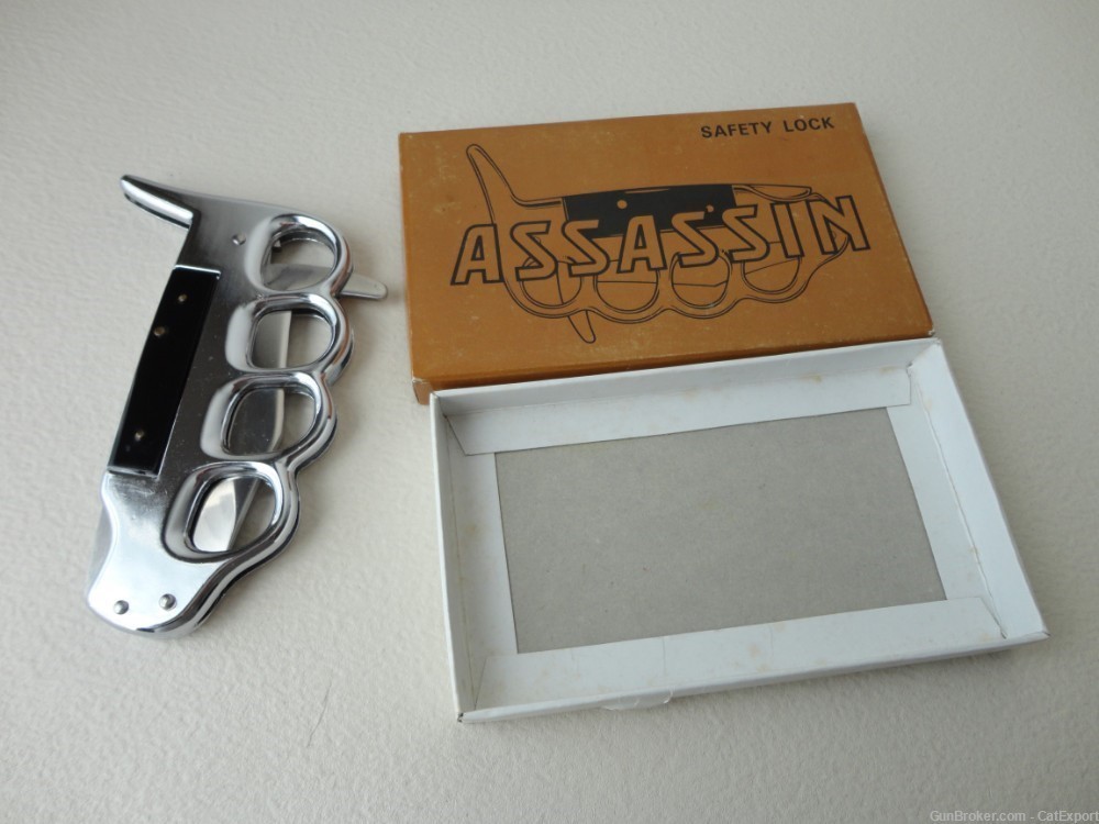 440 Stainless Steel & Made In Japan : ASSASSIN Knuckle Duster Folding Knife-img-5
