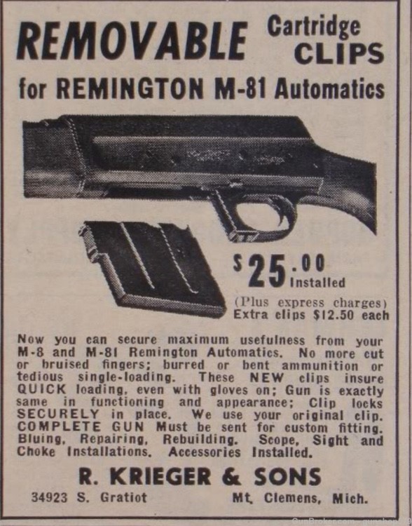 RARE Remington Model 81 KRIEGER MAGAZINE Conversion Mags 300 Savage C&R-img-4