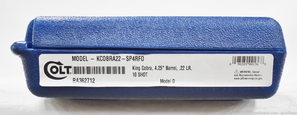 COLT KING COBRA 22LR 4.25" STAINLESS STEEL KCOBRA22-SP4RFO RARE BRAND NEW-img-4