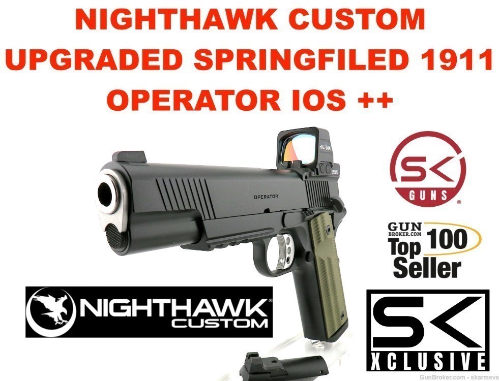 NIGHTHAWK CUSTOM SK GUNS SPRINGFIELD 1911 OPERATOR IOS + 25LPI MSH-MAGWELL-img-0
