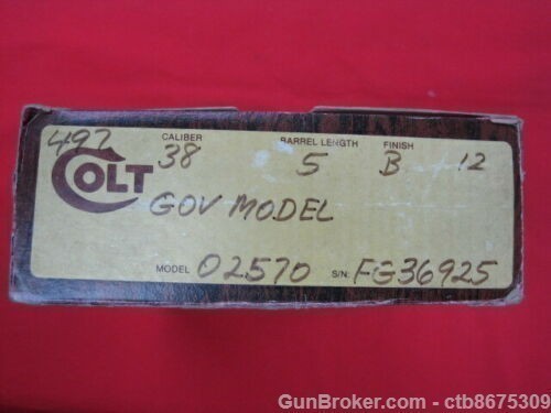 Colt Government Model .38 Super Box and Paperwork-img-3