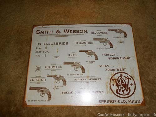  S & W Revolvers Tin Sign - 1466-img-0