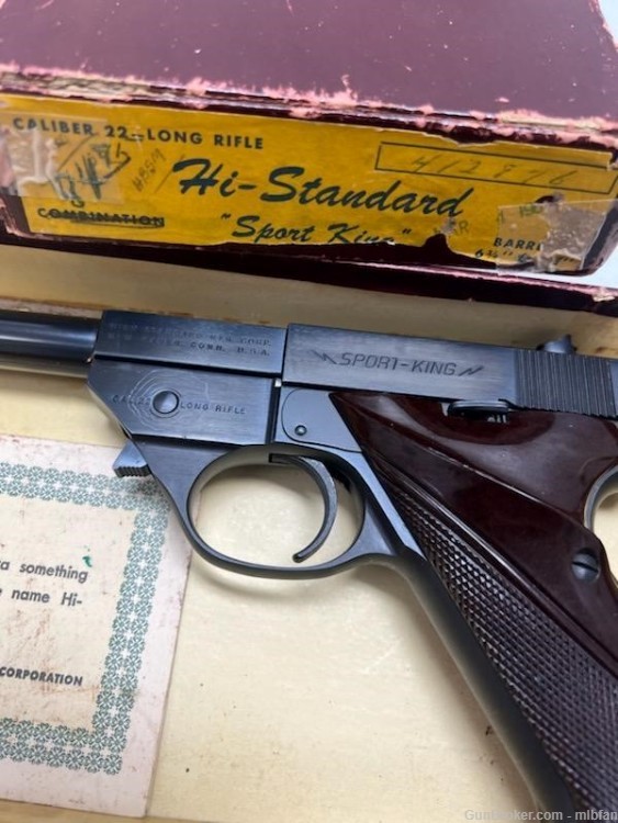 Excellent High Standard Sport King 22LR Pistol with Original Box 1953 MFG-img-2