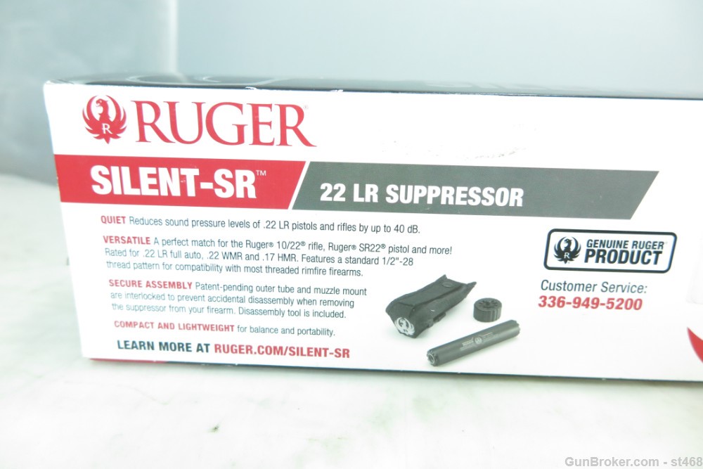 Ruger Silent SR .22 LR Silencer New In Box $.01 NO Reserve!-img-2