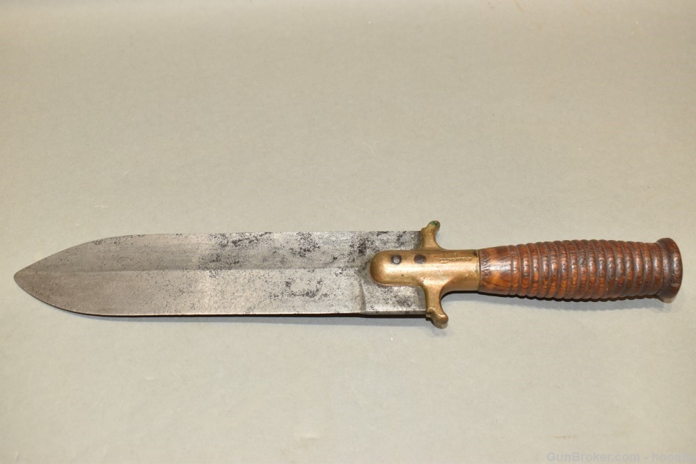 US Model 1880 Hunting Knife Springfield Armory w Brass Guard No Scabbard-img-4
