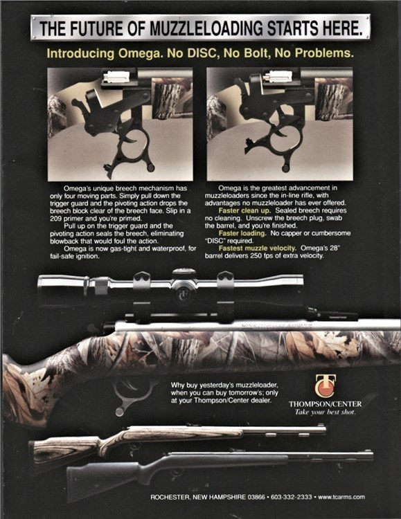 2003 THOMPSON CENTER ARMS TCA Omega Muzzleloading Muzzle Loader Rifle AD-img-0
