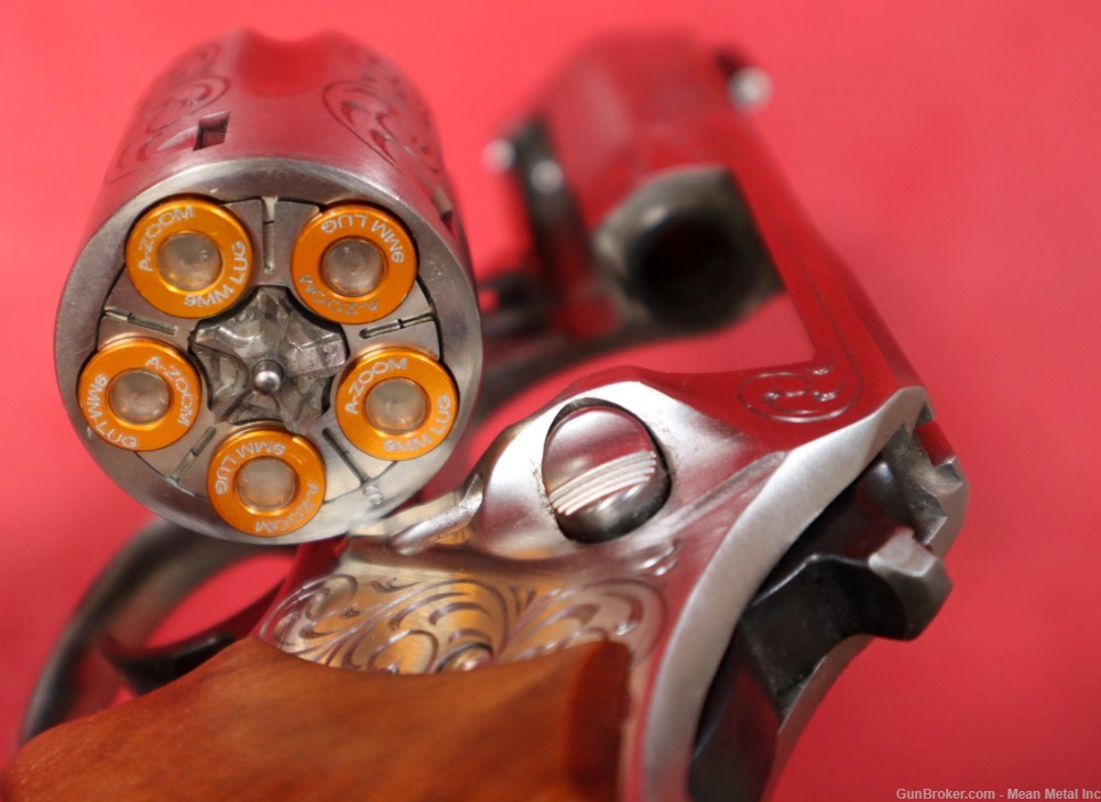 Ruger SP101 Stainless 9mm Engraved Custom Revolver PENNY START Tyler -img-12