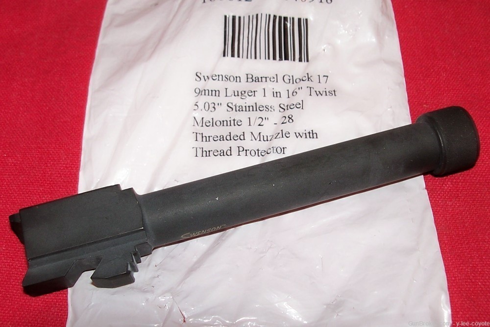 Swenson Glock 17 Pistol Barrel 9mm ½-28 Threaded Suppressor Muzzle G17 Gun-img-0