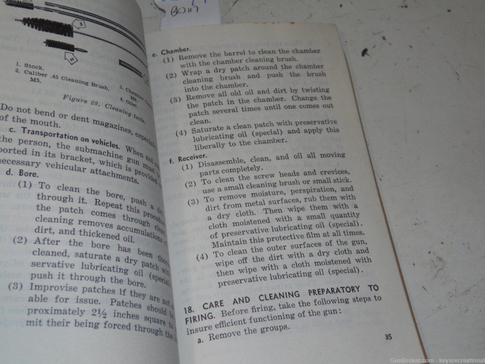 Vintage Army Field Manual FM 23-41 for Submachine Gun .45 Cal M3 M3A1-img-2
