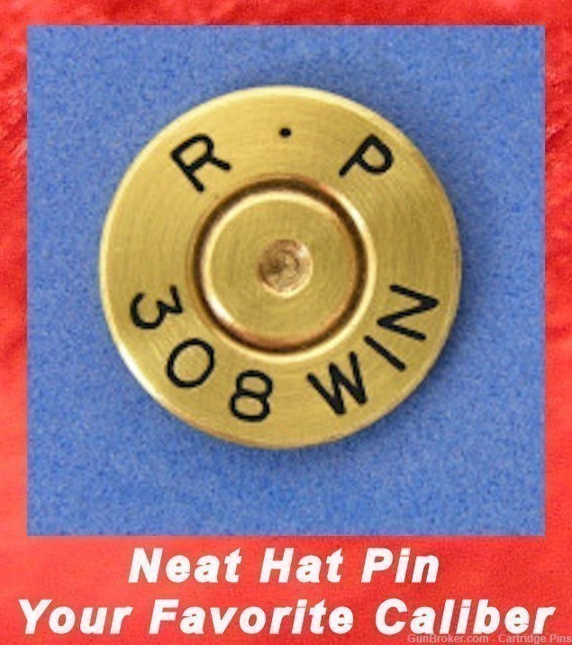 Remington R-P 308 WIN Cartridge Hat Pin  Tie Tac  Ammo Bullet-img-0
