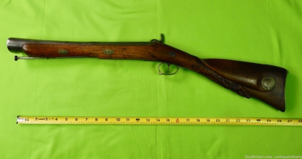 Antique French Damascus Barrel Percussion Blunderbuss Rifle-img-20