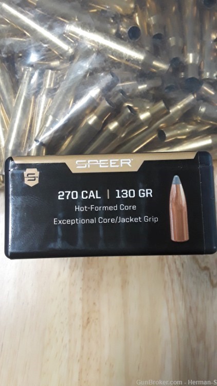 270 Win. Brass and Speer Bullets  -img-1