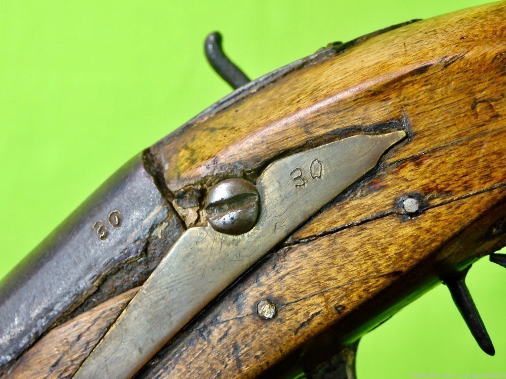 Auct Antique 19 Century Percussion Black Powder Pistol Handgun 200-img-2