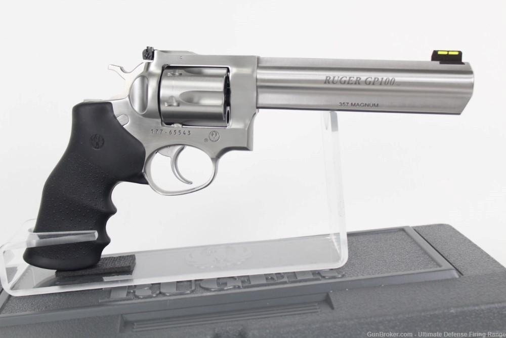 Excellent Ruger GP100 Stainless 357 Mag / 38 Spl with 6" Bbl Model 01707-img-0