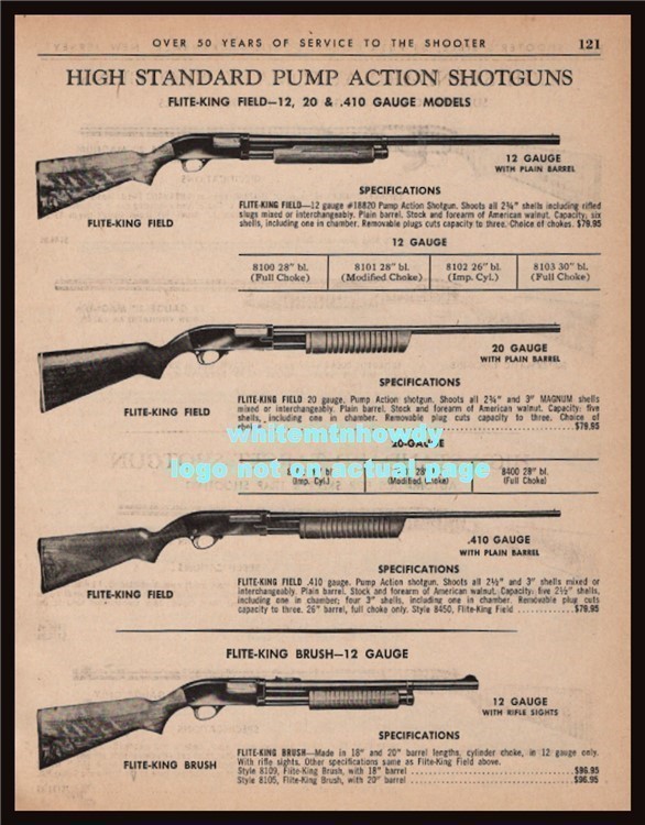 1966 HIGH STANDARD Flite-King 12 20 .410 and Brush Shotgun PRINT AD-img-0