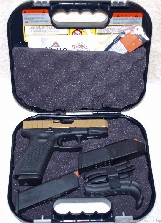 Glock Model 45 Cal 9MM Gold Slide Three 17 Rd mags-img-0