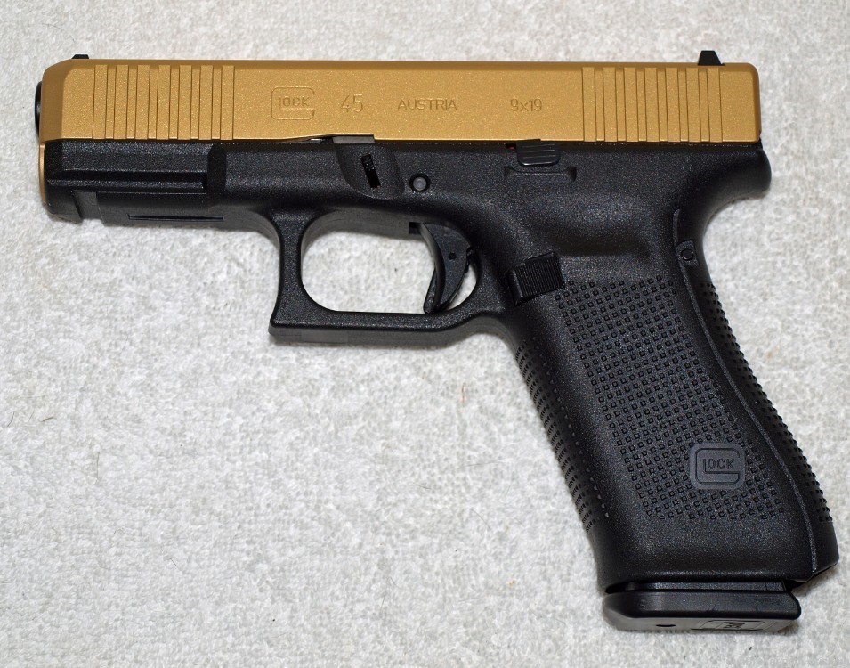 Glock Model 45 Cal 9MM Gold Slide Three 17 Rd mags-img-2