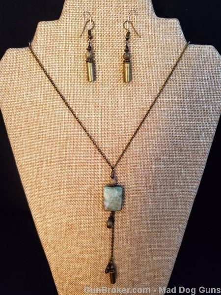 Bullets,Crystals & Bling Necklace & Earrings.Handmade-1 of 1. NE30*REDUCED*-img-0