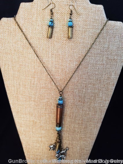 Bullets,Crystals & Bling Necklace & Earrings.Handmade-1 of 1. NE17*REDUCED*-img-0