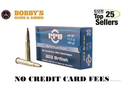 PPU PP303S2 Standard Rifle 303 British 180 gr Soft Point Boat Tail 20 
