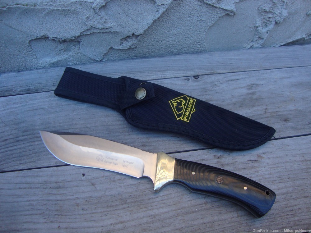 Puma SGB Nomad German Steel Fixed Blade Knife Full Tang Micarta W/ Sheath-img-10
