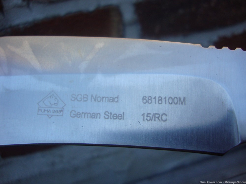 Puma SGB Nomad German Steel Fixed Blade Knife Full Tang Micarta W/ Sheath-img-6