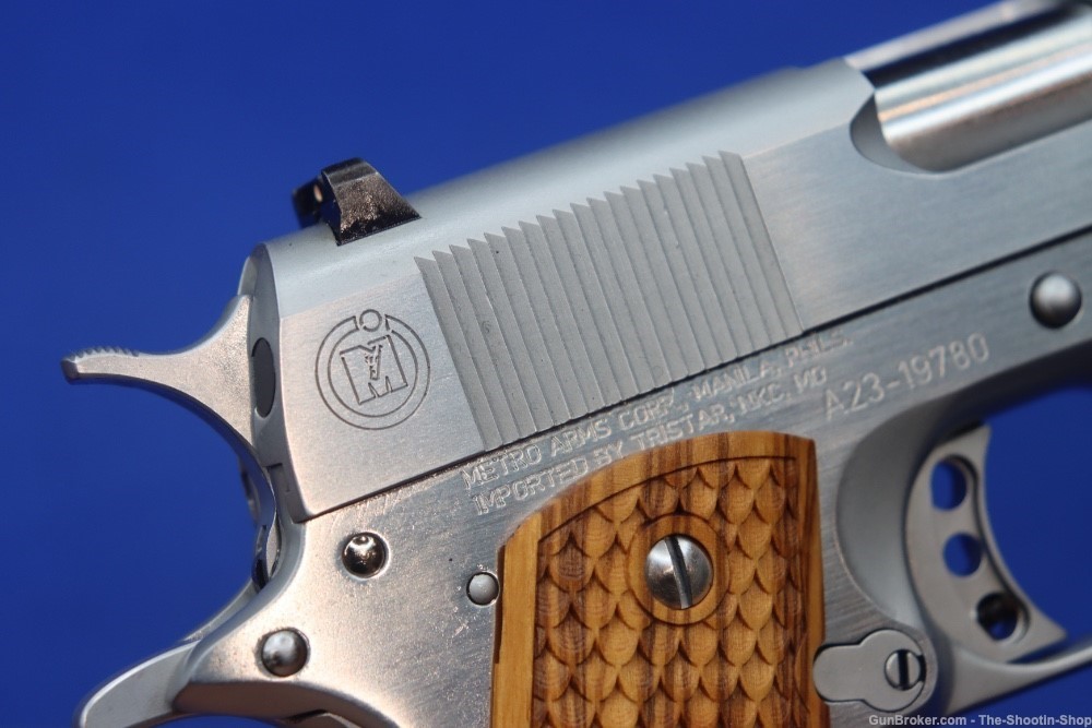 Metroarms Government Model 1911 Pistol 38 SUPER Deluxe Wood Stainless Steel-img-12