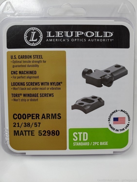 Leupold STD Base Cooper 38/21/57 Matte, 52980-img-1