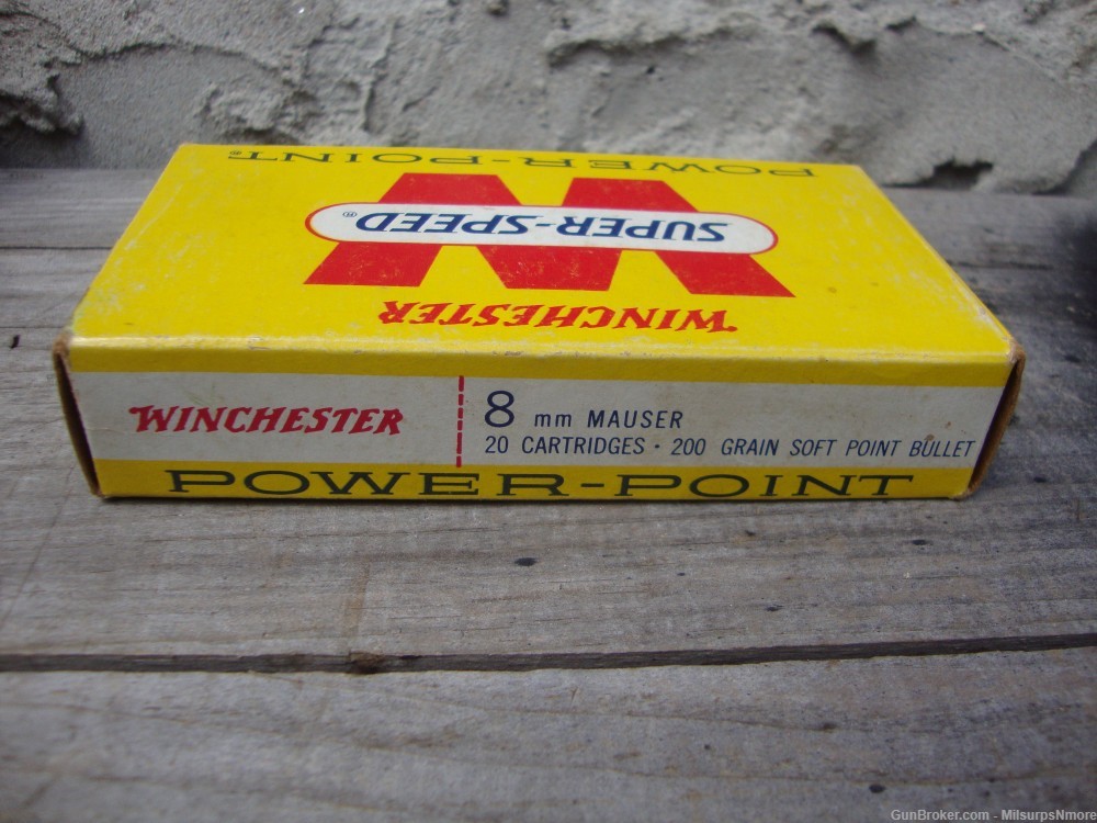 VINTAGE Box Of Winchester Power Point Super Speed 8mm Mauser Ammo-img-8