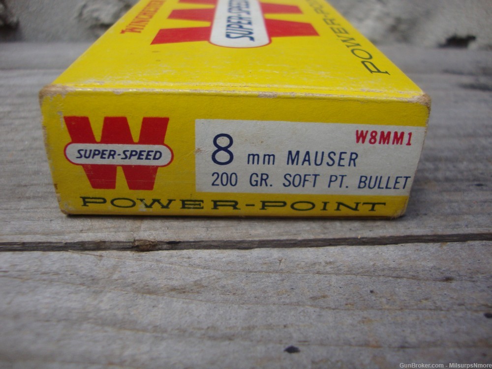 VINTAGE Box Of Winchester Power Point Super Speed 8mm Mauser Ammo-img-0