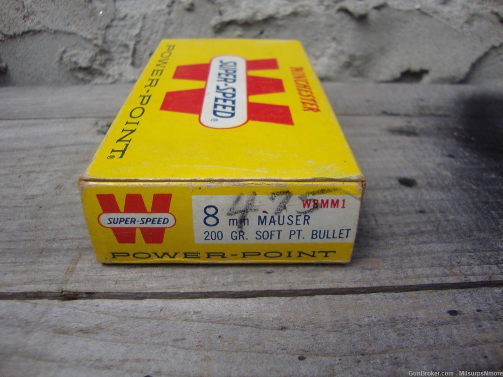 VINTAGE Box Of Winchester Power Point Super Speed 8mm Mauser Ammo-img-9