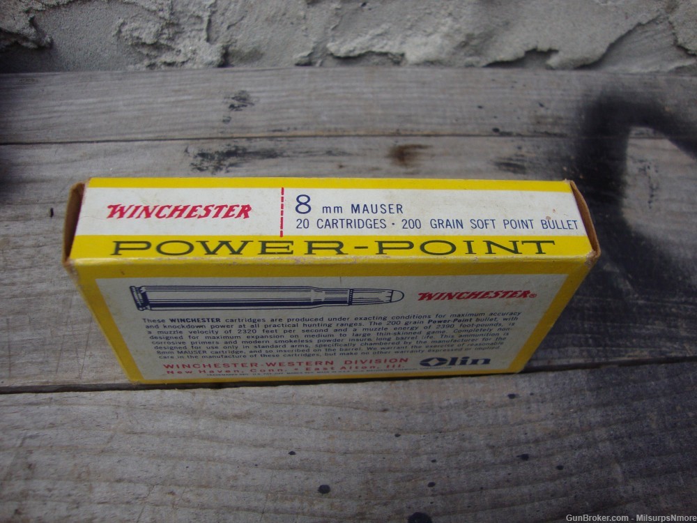 VINTAGE Box Of Winchester Power Point Super Speed 8mm Mauser Ammo-img-12