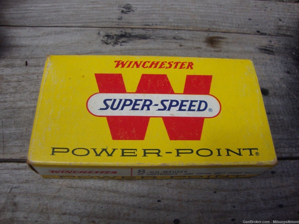 VINTAGE Box Of Winchester Power Point Super Speed 8mm Mauser Ammo-img-7