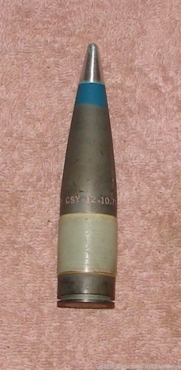 25MM GAU Projectile....NOS....INERT....ALL NICE...F 15!-img-0
