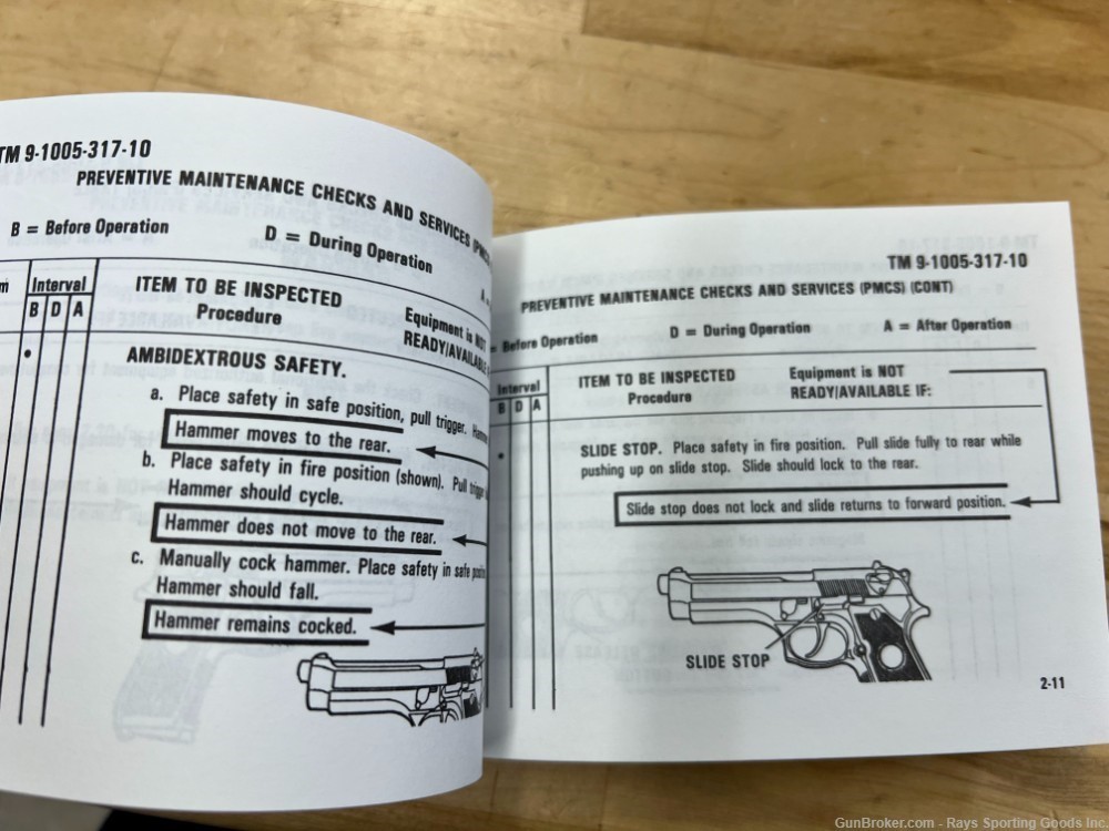 Beretta M9 operators manual. Genuine booklet. -img-2