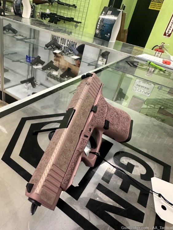 NEW GLOCK 48 9MM PINK ENGRAVE 4.01" 10RD 2 MAGS GLPA4850201RMPC-img-1