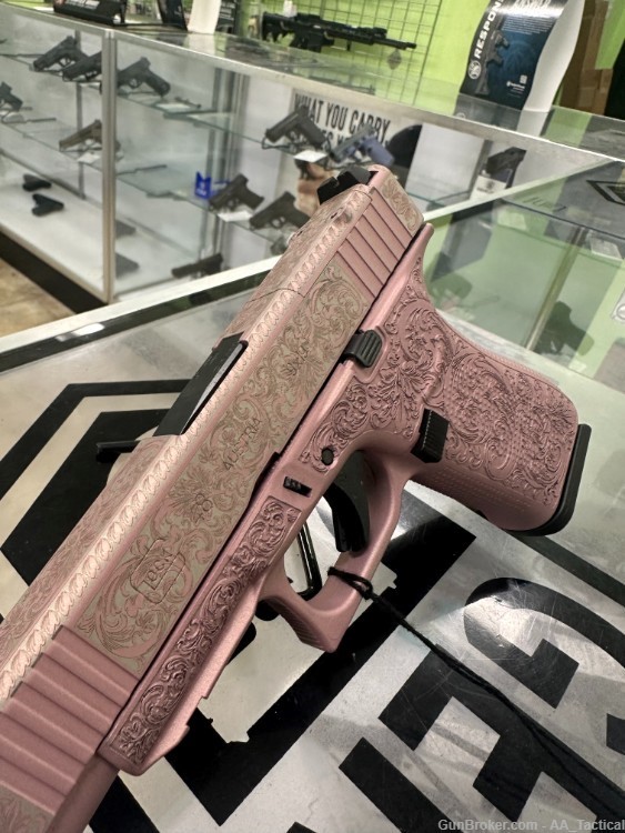 NEW GLOCK 48 9MM PINK ENGRAVE 4.01" 10RD 2 MAGS GLPA4850201RMPC-img-3
