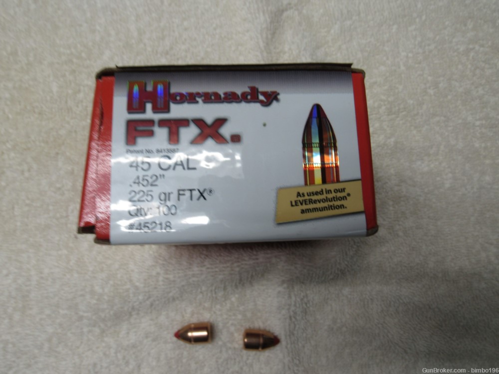 Hornady FTX.452 bullets 225 Grains Bullets 90 IN THE BOX-img-0