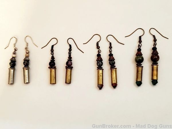 Bullets, Crystals & Bling Earrings. 4 Pair. Handmade. 1 of 1. E5. *REDUCED*-img-0