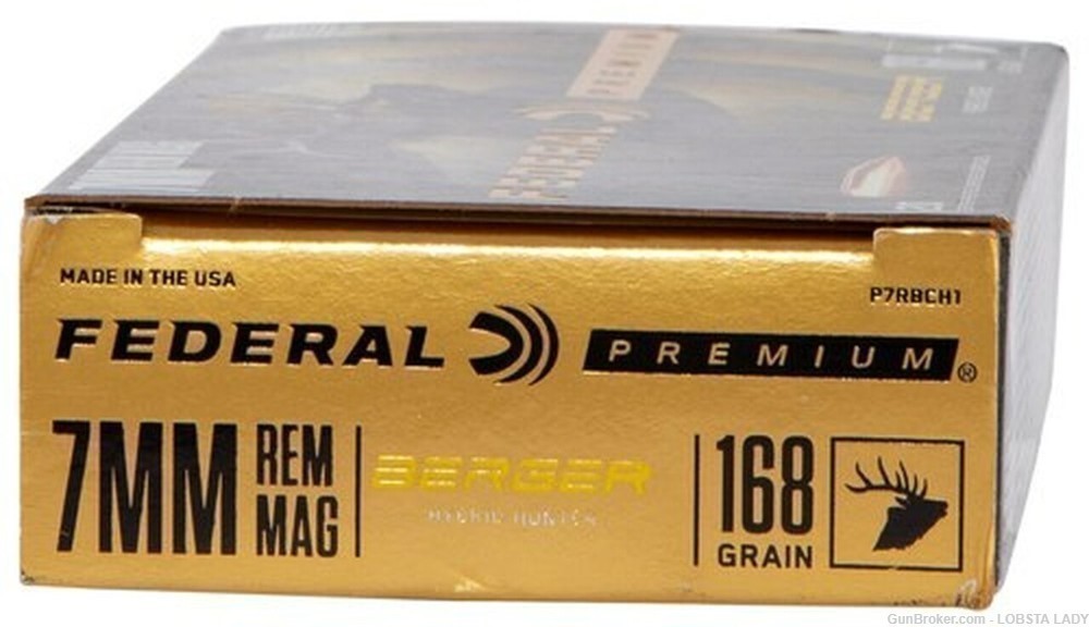 Federal 7mm Rem Mag 168 grain BERGER HYBRID HUNTER ammo P7RBCH1-img-3