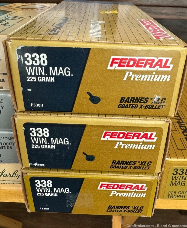 Federal Premium 338 Win Mag 225 gr Barnes XLC coated X-bullet 60 rounds-img-1