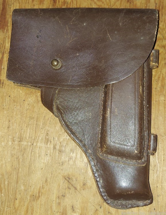 Bulgarian Makarov military brown leather flap holster-img-0