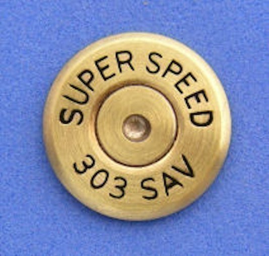 SUPER SPEED   303 SAVAGE  Brass Cartridge Hat Pin  Tie Tac-img-0