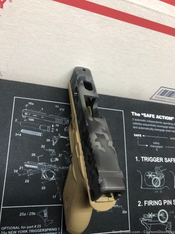 Custom Glock 43 slide & frame combo FDE urban camo 9MM stripped G43 Rival A-img-2