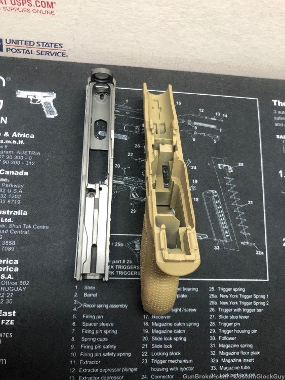 Custom Glock 43 slide & frame combo FDE urban camo 9MM stripped G43 Rival A-img-9