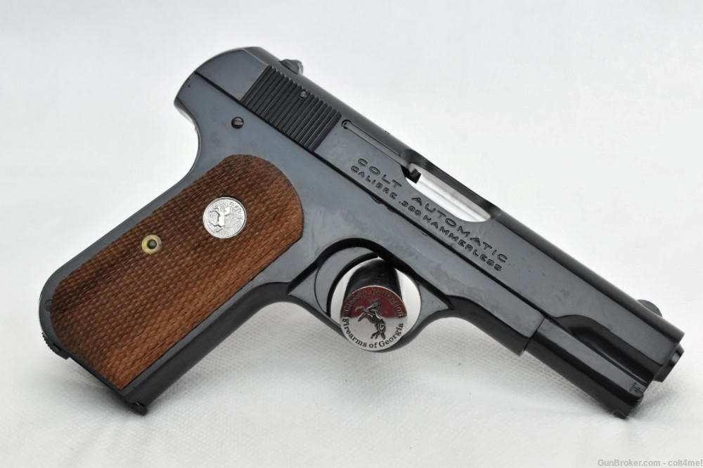 NEW Colt 1908 Semi Automatic Pistol .380 ACP BLUE w/ Genuine Ivory Grips -img-5
