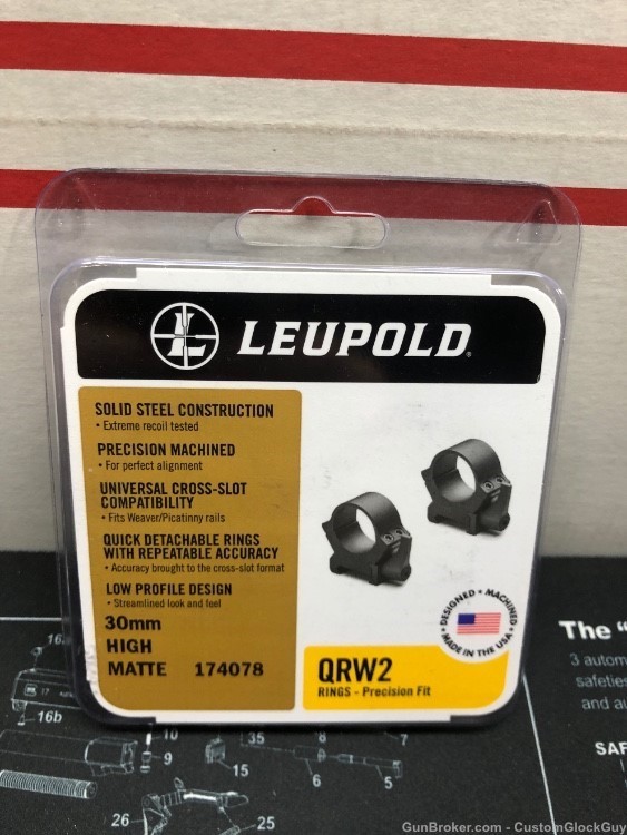 Leopold QRW2 30mm high rings 174078 MATTE 030317017804-img-0